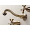 Kingston Brass KS3023NX Two-Handle Wall Mount Tub Faucet, Antique Brass KS3023NX - alternate 5